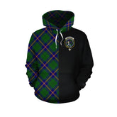 Carmichael Modern Tartan Hoodie Half of Me - Cross Style